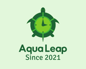 Green Turtle Clock logo design