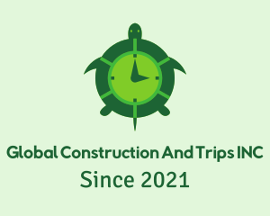 Nature Conservation - Green Turtle Clock logo design
