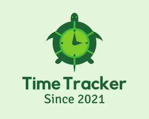 Green Turtle Clock logo design