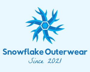 Blue Snowflake Shuriken logo design