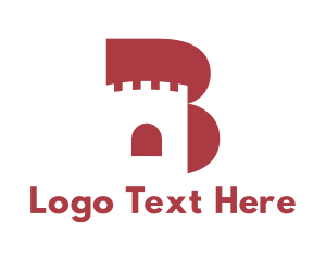 Text - Castle Tower Letter B logo design