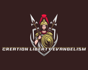 Goddess Spear Shield logo design