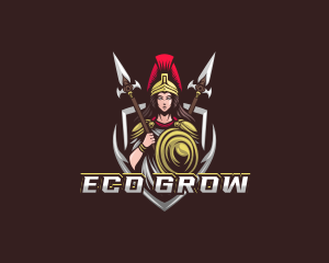 Goddess Spear Shield logo design