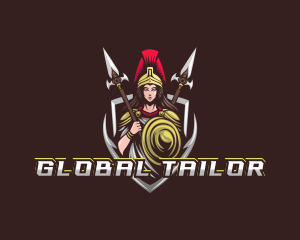 Goddess Spear Shield logo design