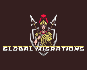 Goddess Spear Shield logo design