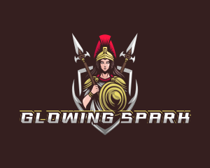 Goddess Spear Shield logo design