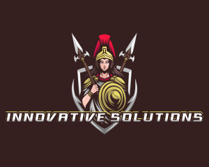 Goddess Spear Shield logo design