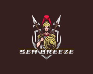 Goddess Spear Shield logo design