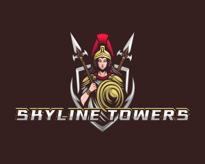 Goddess Spear Shield logo design