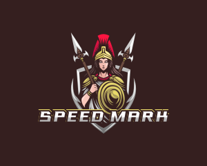 Goddess Spear Shield logo design