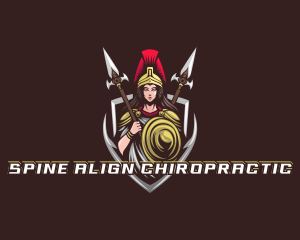 Goddess Spear Shield logo design