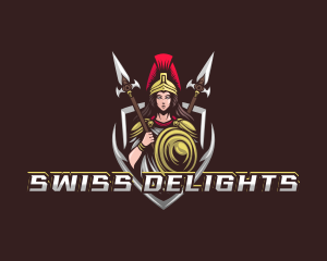 Goddess Spear Shield logo design