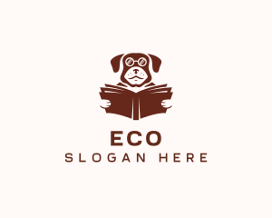 Hound - Dog Reading Book logo design