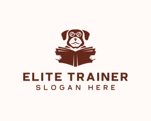 Dog Reading Book logo design