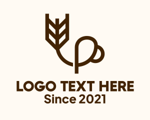Bakery - Minimalist Wheat Cup logo design