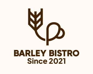 Barley - Minimalist Wheat Cup logo design