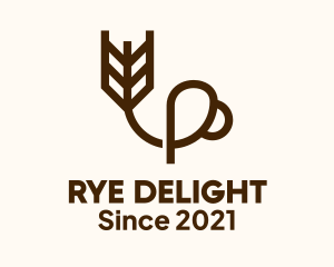 Rye - Minimalist Wheat Cup logo design