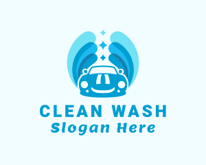 Blue Car Wash Cleaning logo design