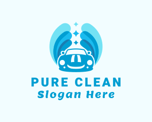 Blue Car Wash Cleaning logo design