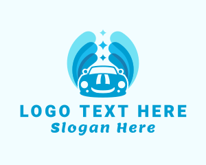 Car Wash - Blue Car Wash Cleaning logo design