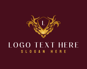 Vintage - Luxury Antlers Deer logo design