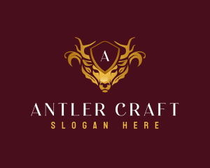 Luxury Antlers Deer  logo design