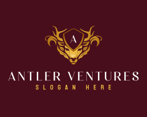 Luxury Antlers Deer  logo design