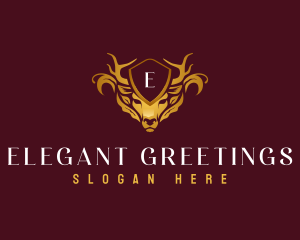 Luxury Antlers Deer  logo design