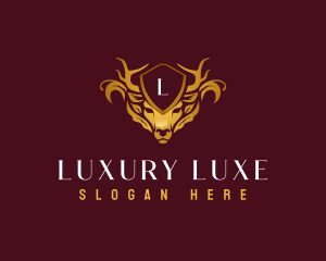 Luxury Antlers Deer  logo design