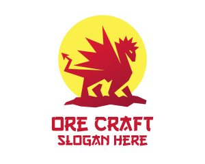 Red Oriental Dragon Logo