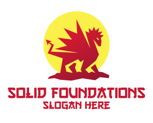 Red Oriental Dragon Logo