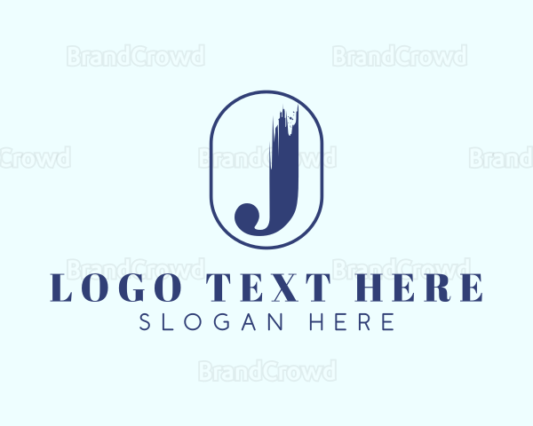 Paint Letter J Badge Logo