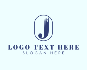 Firm - Paint Letter J Badge logo design