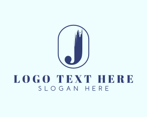 Blue - Paint Letter J Badge logo design