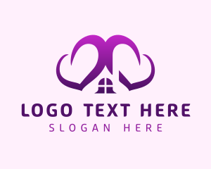 Shelter - Purple Heart House logo design
