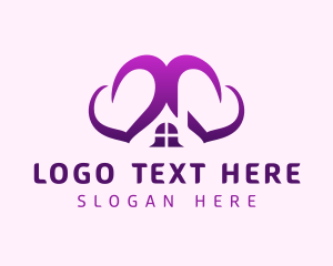 House - Purple Heart House logo design