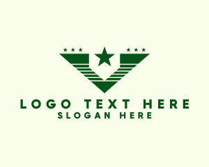 Symbol - Military Star Army Letter V logo design