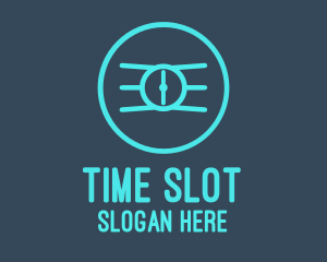 Blue Wristwatch Time logo design