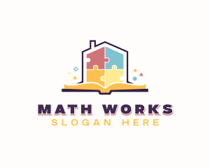 Puzzle Book Learning logo design