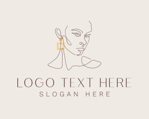 Lineart - Elegant Beauty Earring logo design