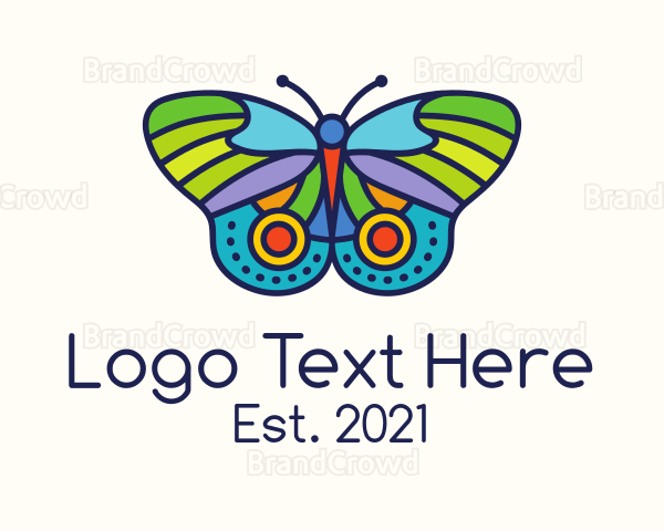 Colorful Moth Insect Logo