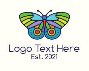 Mosaic - Colorful Moth Insect logo design