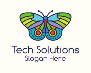 Colorful Moth Insect Logo