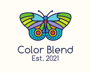 Colorful Moth Insect logo design