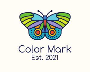 Colorful Moth Insect logo design