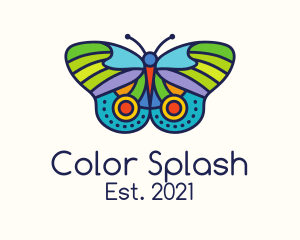 Colorful Moth Insect logo design