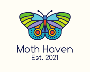 Colorful Moth Insect logo design