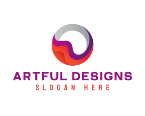 Colorful Sphere Letter O logo design