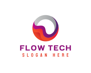 Flow - Colorful Sphere Letter O logo design