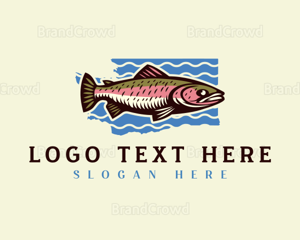 Washington Trout Fish Logo